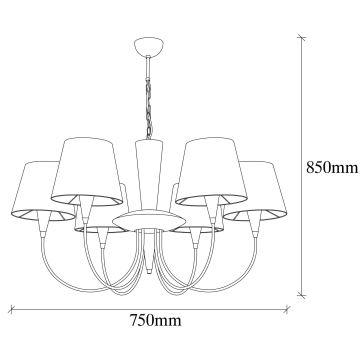 Lustre sur chaîne PARDO 6xE27/40W/230V