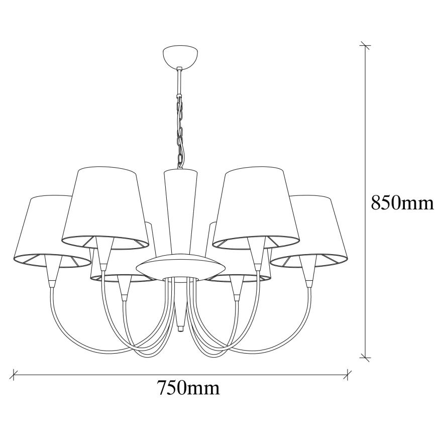 Lustre sur chaîne PARDO 6xE27/40W/230V