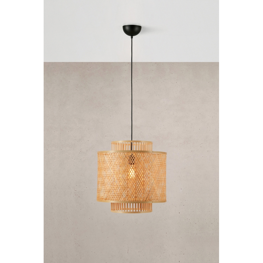 Markslöjd 108675 - Suspension filaire STRATI 1xE27/40W/230V beige/bambou