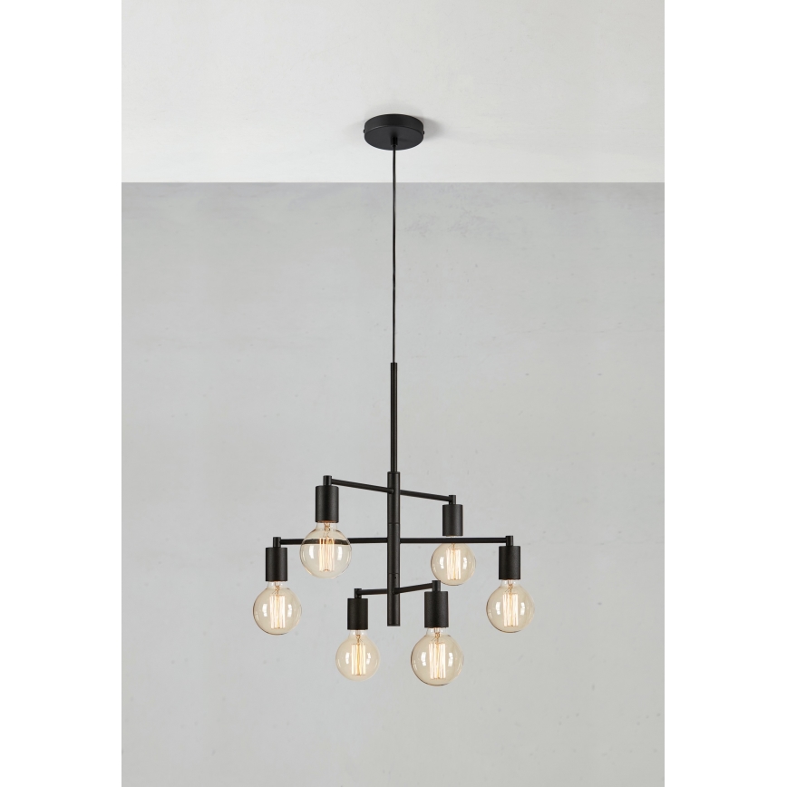 Markslöjd 108717 - Suspension filaire CIELO 6xE27/40W/230V noir