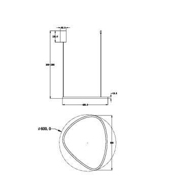 Maytoni MOD072PL-L28B3K1 - Suspension filaire GLINT LED/24W/230V noir d. 60 cm