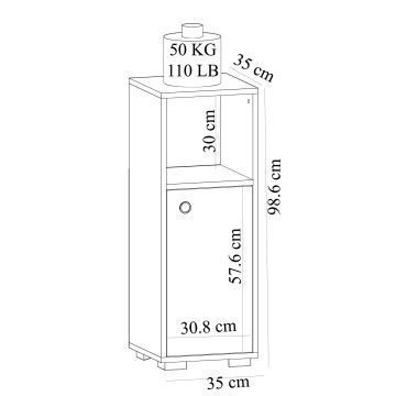 Meuble de salle de bain AHU 98,6x35 cm blanc