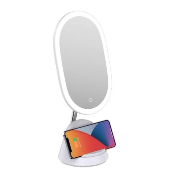 Miroir de maquillage LED à intensité variable avec charge sans fil LED/18W/230V