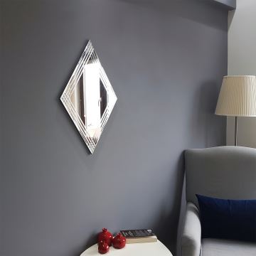 Miroir mural 68x45 cm argenté