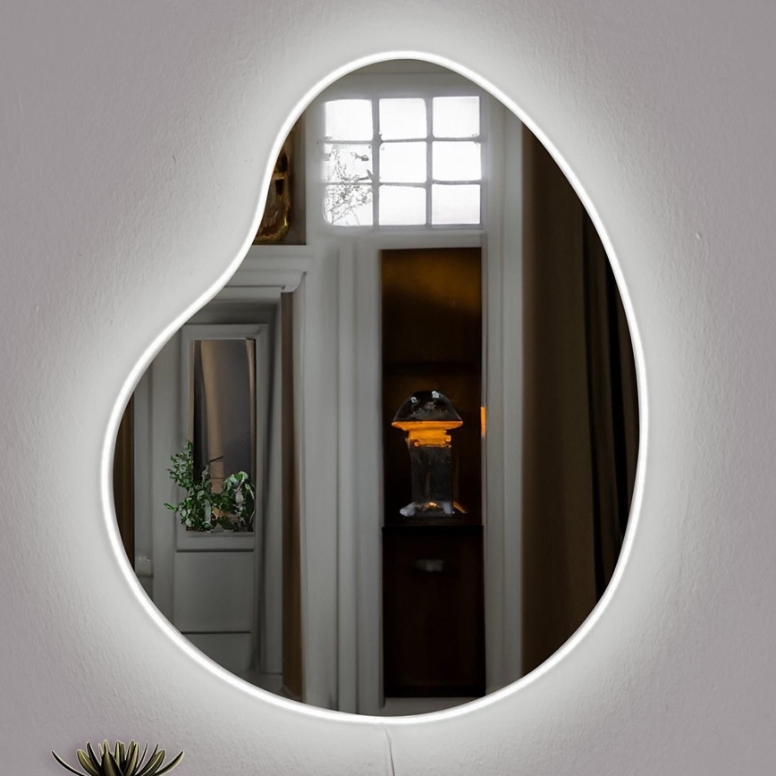 Miroir mural avec un rétroéclairage LED GLENIA 52x62 cm blanc