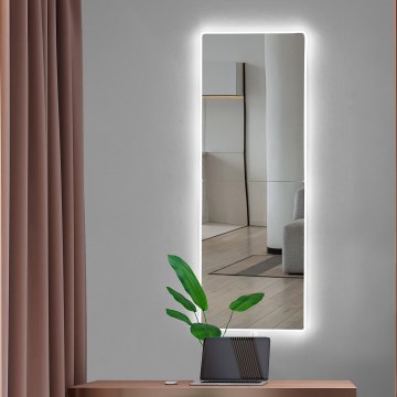 Miroir mural avec un rétroéclairage LED RECTANGULAR 80x20 cm blanc