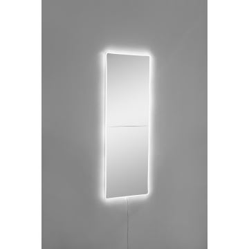 Miroir mural avec un rétroéclairage LED RECTANGULAR 80x20 cm blanc