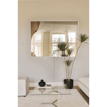 Miroir mural avec un rétroéclairage LED RECTANGULAR 80x60 cm blanc