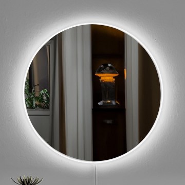 Miroir mural avec un rétroéclairage LED ROUND d. 40 cm blanc