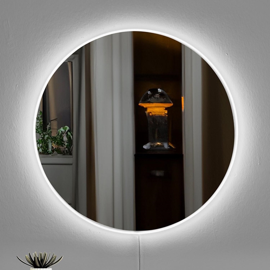 Miroir mural avec un rétroéclairage LED ROUND d. 60 cm blanc