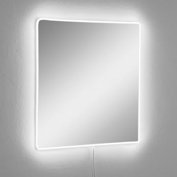 Miroir mural avec un rétroéclairage LED SQUARE 50x50 cm blanc