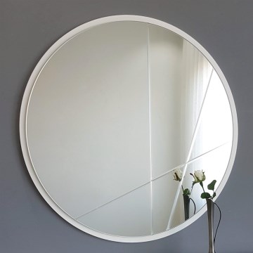 Miroir mural d. 60 cm argenté