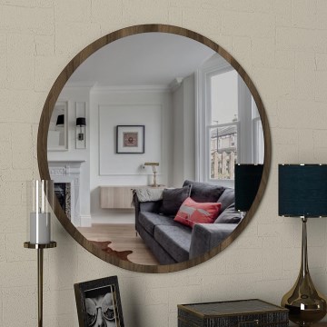 Miroir mural GLOB d. 59 cm marron