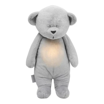 Moonie - Doudou ours avec mélodie et lumière argent