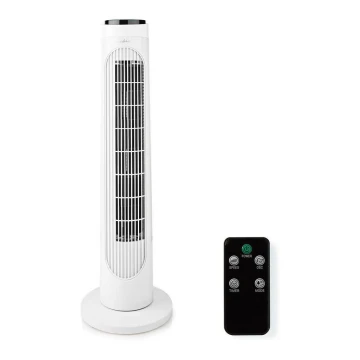 Nedis FNTR13CWT40 - Ventilateur tour 50W/230V blanc + télécommande