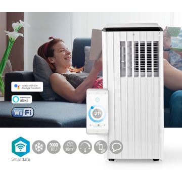 Climatiseur portable connecté 3en1 avec accessoires complets 1010W/230V 9000 BTU Wi-Fi + télécommande