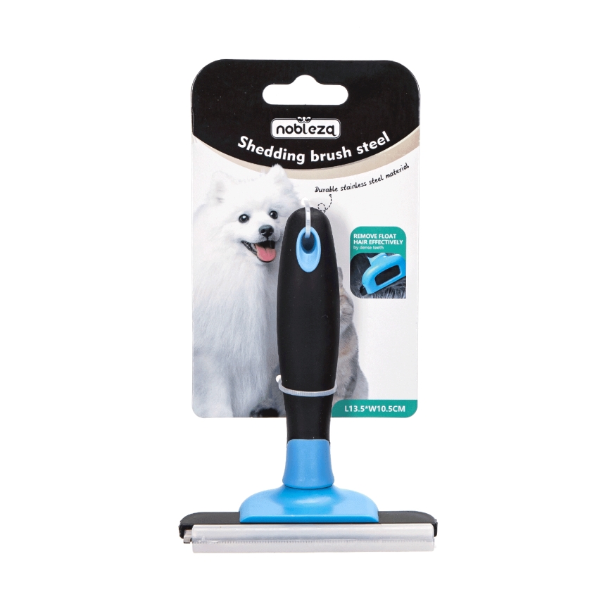 Nobleza - Brosse pour chiens et chats bleu 10,5 cm