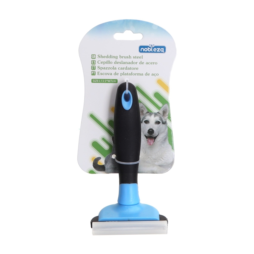 Nobleza - Brosse pour chiens et chats bleu 7 cm