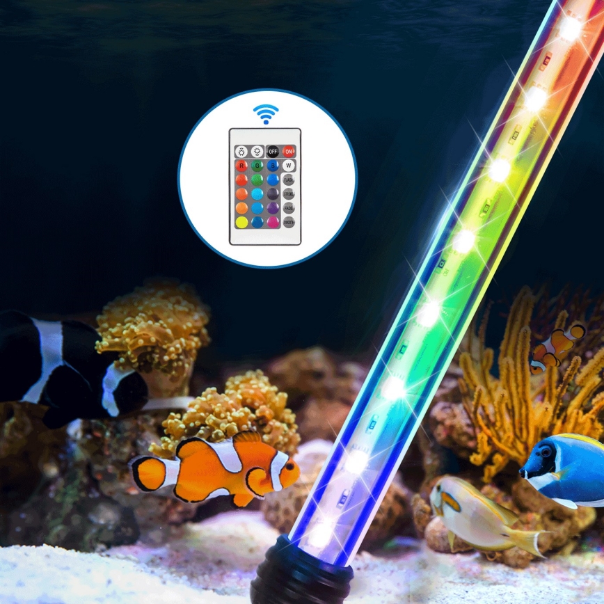 Nobleza - Éclairage d'aquarium RGB LED/1,5W/230V IPX7 + Télécommande