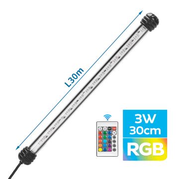 Nobleza - Éclairage d'aquarium RGB LED/3W/230V IPX7 + Télécommande