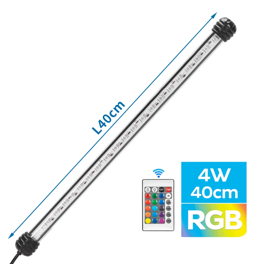 Nobleza - Éclairage d'aquarium RGB LED/4W/230V IPX7 + Télécommande