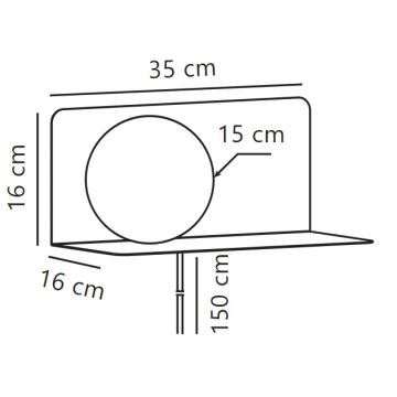 Nordlux - Applique murale avec étagère LILIBETH 1xE14/25W/230V noir