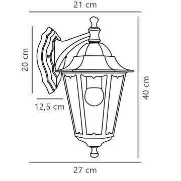 Nordlux - Applique murale extérieure CARDIFF 1xE27/60W/230V IP44