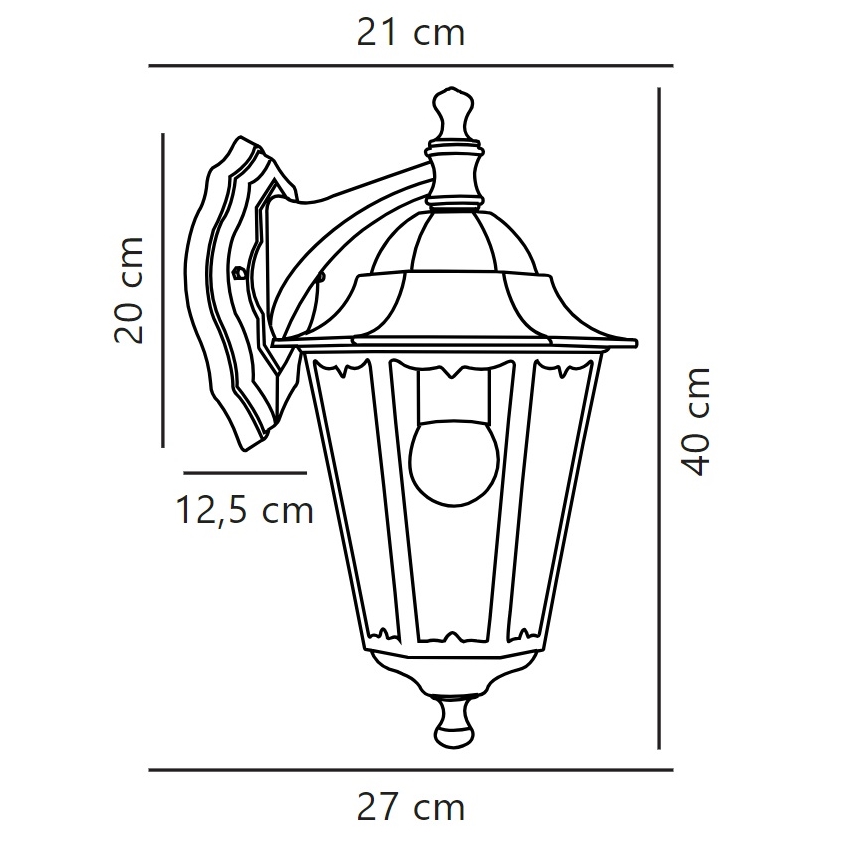 Nordlux - Applique murale extérieure CARDIFF 1xE27/60W/230V IP44