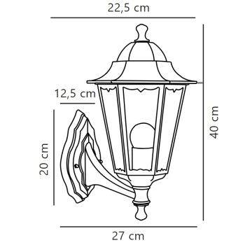 Nordlux - Applique murale extérieure CARDIFF 1xE27/60W/230V IP44