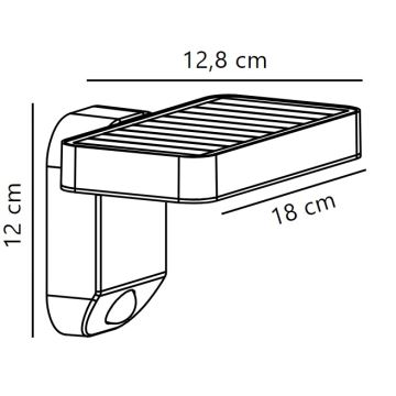 Nordlux - Applique murale solaire avec détecteur RICA LED/5W/3,7V IP44 angulaire