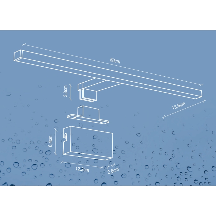 Nordlux - Éclairage de miroir salle de bain MARLEE LED/8,9W/230V IP44 4000K 50 cm noir