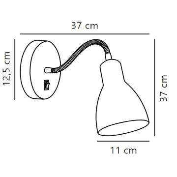 Nordlux - Spot mural flexible CYCLONE 1xE14/15W/230V blanc