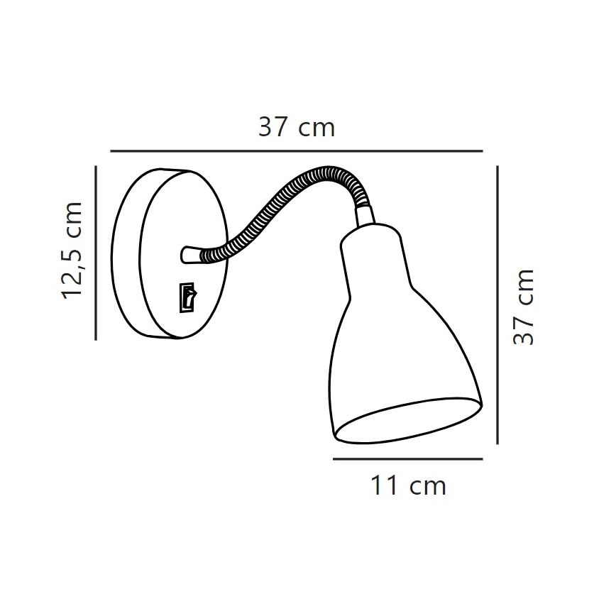 Nordlux - Spot mural flexible CYCLONE 1xE14/15W/230V blanc