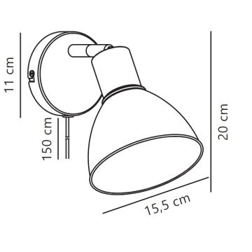 Nordlux - Spot mural POP 1xE27/18W/230V blanc