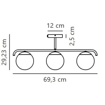 Nordlux - Suspension-barre GRANT 3xE14/25W/230V noir