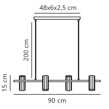 Nordlux - Suspension filaire ALANIS 4xGU10/15W/230V noir