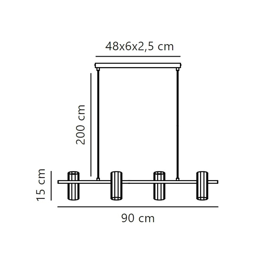 Nordlux - Suspension filaire ALANIS 4xGU10/15W/230V noir