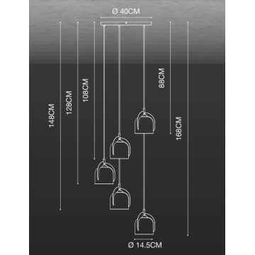 Nordlux - Suspension filaire BOSHI 5xE14/40W/230V