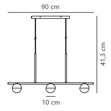 Nordlux - Suspension filaire CONTINA 3xG9/5W/230V noir