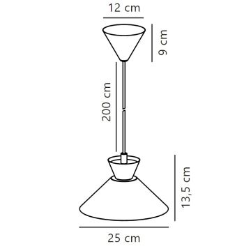 Nordlux - Suspension filaire DIAL 1xE27/40W/230V d. 25 cm jaune