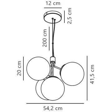 Nordlux - Suspension filaire IVONA 4xE27/28W/230V doré