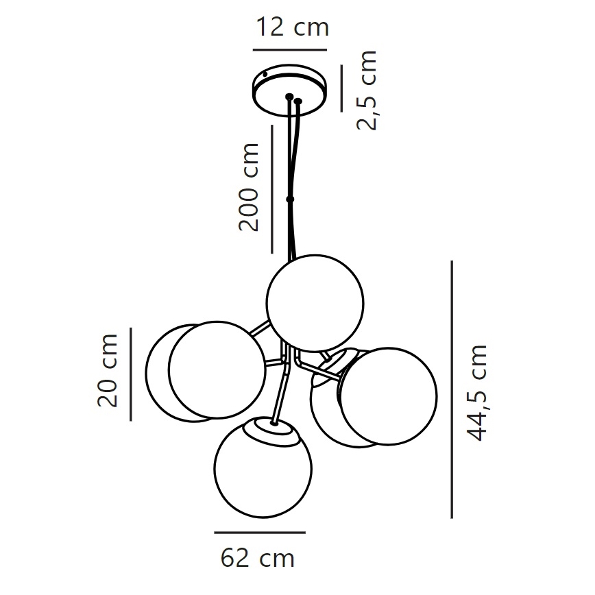 Nordlux - Suspension filaire IVONA 6xE27/28W/230V doré