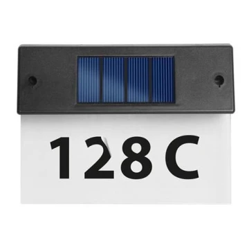 Numéro de maison solaire LED/1,2V/600 mAh IP44