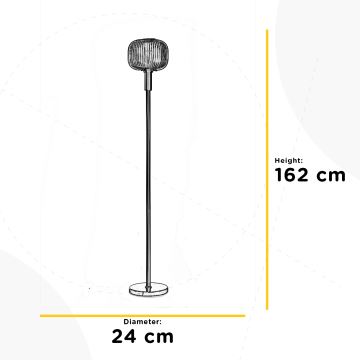 ONLI - Lampadaire DOROTY 1xE27/22W/230V bleu/doré