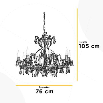 ONLI - Suspension chaîne TERESA 8xE14/6W/230V bronze