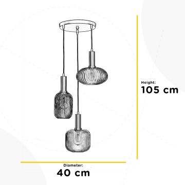 ONLI - Suspension filaire DOROTY 1xE27/22W/230V bleu/doré