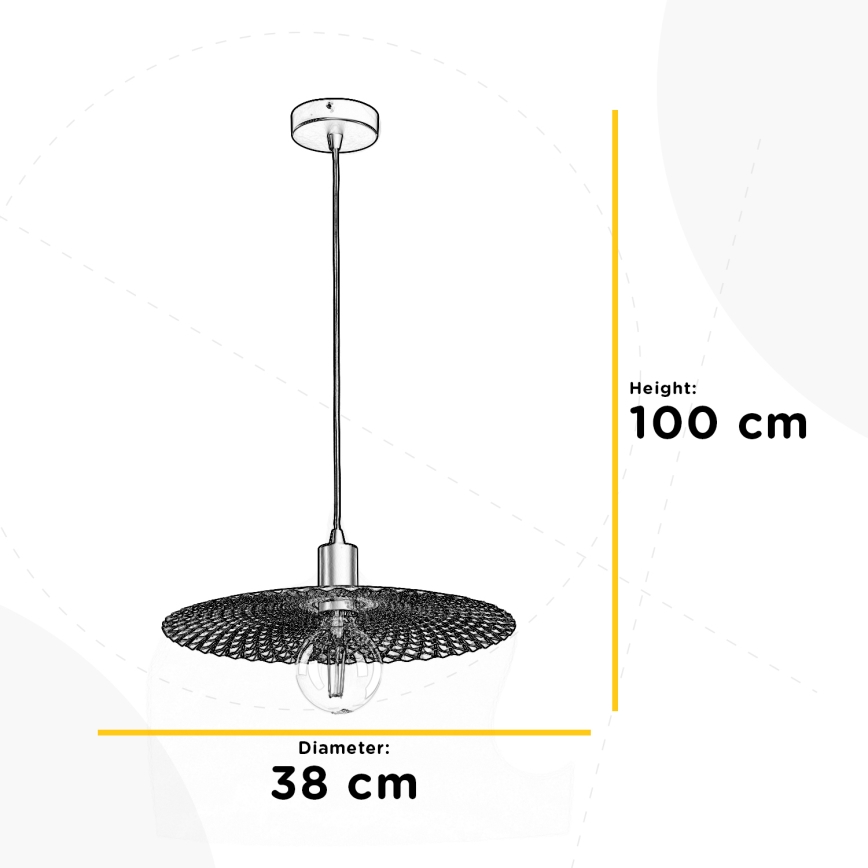 ONLI - Suspension filaire GOLDEN 1xE27/22W/230V doré/noir