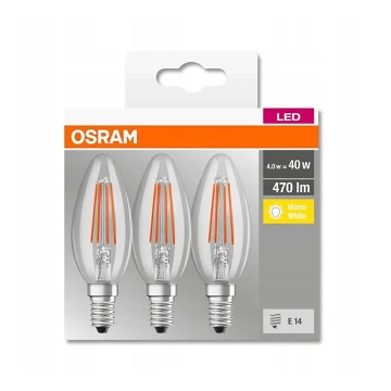 PACK 3x Ampoule LED VINTAGE B40 E14/4W/230V 2700K - Osram