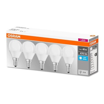 PACK 5x Ampoule LED BASE P40 E14/5W/230V 4000K - Osram