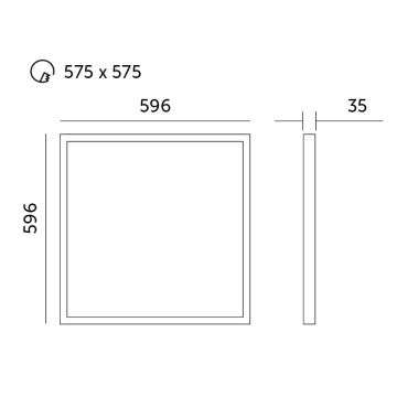 Panneau suspendu LED/40W/230V 4000K 60x60 cm